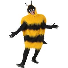 a man dressed in a bee costume