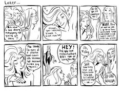 a comic strip with two women talking to each other