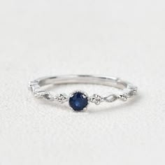 Delicate White Gold Engagement Ring, White Gold Promise Rings, Sapphire Promise Ring, Wedding Band With Sapphire, Sapphire Engagement Ring Silver, Sapphire Ring Simple, Promise Rings Silver, Wedding Rings Boho, Minimalist Wedding Band