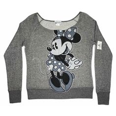 Brand New With Tags! Msrp $46.95 Size Xs (Women) Gray Terry Cloth Lining 52% Cotton, 48% Polyester Machine Washable Made In China Merry Birthday, Classic Minnie Mouse, Minnie Mouse Hoodie, Minnie Mouse Sweatshirt, Stitch Sweatshirt, Disney Clothes, Mickey Mouse Sweatshirt, Ladies Shirt, Disney Sweatshirts