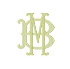 the letter m and b is shown in light green