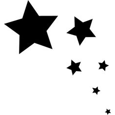 black and white stars flying in the air with one star falling off it's side