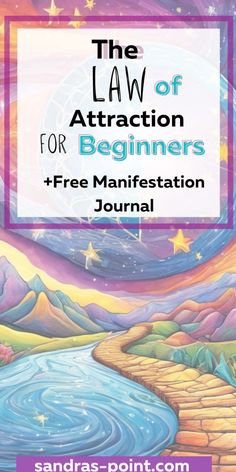 the law of attraction for beginners and free manifestion journal cover art by sandras - point com