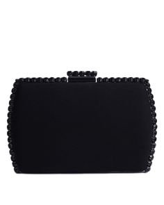 This black crepe clutch by Gemy Maalouf showcases a refined silhouette embellished with stunning silver hardware and jewels. Its velvet texture enhances the luxurious appeal, making it a perfect accessory for sophisticated evenings. 

- Dimensions: 20 x 4 x 13 cm  
- Material: Velvet  
- Hardware: Silver  
- Embellishments: Jewels Luxury Handmade Black Clutch, Embellished Black Clutch Bag, Chic Black Clutch With Silver-tone Hardware, Gemy Maalouf, Black Clutch Bag, Black Clutch With Silver-tone Hardware, Elegant Black Hand-embellished Clutch, Black Clutch Bags, Velvet Texture