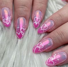 Pink Heart Nail Art, Cute Pink Gel Nails, Simple Cute Nail Designs, Pink Nail Designs Short, Anniversary Nails Ideas, Gel Nails Design Ideas, Cute Pink Nail Designs, Valentines Nail Ideas, Valentines Day Nails Designs