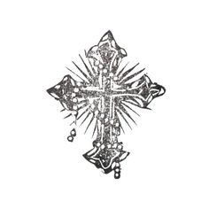 the cross is drawn in black and white