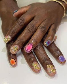 Gel Overlay Nails, Gel Manicure Designs, Funky Nail Designs, Natural Nails Manicure, Gel Overlay