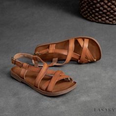 Lasaky - Classic Low-Cut Pure Leather Flat Shoes in Vintage Style for Casual Wear Cow Hide Shoes, Vintage Loafers, Suede Flats Shoes, Low Cut Shoes, Casual Slip On Shoes, Casual Wear Women, Knit Shoes, Vintage Suede, Leather Flat Shoes