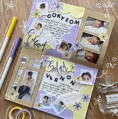 an open scrapbook with photos and writing on it