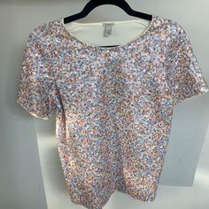 Never Worn Sequin Top! Spring Glitter Print Crew Neck T-shirt, Cheap Sequined Crew Neck T-shirt, Affordable Sequined Summer T-shirt, Cheap Cotton Sequined T-shirt, Cotton Sequin Crew Neck T-shirt, Sequin Top, J Crew, Sequin, Womens Tops