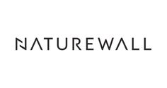 the logo for naturewall is shown in black and white, on a white background