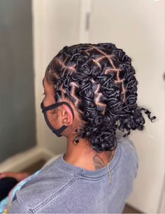 Short Locs Hairstyles After Retwist, Loc Styles After Retwist, Locs Hairstyles Real Hair, Short Locs Retwist Hairstyles, Simple Retwist Styles, Formal Locs Hairstyles Black Women, Criss Cross Barrel Twist Locs, Barrel Styles For Locs, Cornrow Loc Styles For Women