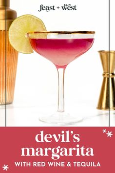 devil's margarita with red wine and tequila