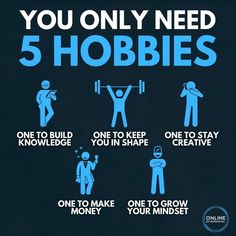 a poster with instructions on how to use the 5 hobbies