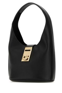 Black leather medium hobo handbag Width: 22 cm Height: 28 cm Depth: 14 cm Handle height: 19 cmGender: WomenMaterial: Esterno: 100% Calf Finishing: Golden metalColor: BLACKMade in: ITProduct ID: 214966764378 NERO*Import tax/duty will be calculated at checkout (If applicable) Salvatore Ferragamo Handbags, Ferragamo Handbags, Hobo Handbag, Chic Handbags, Sneaker Wedge, Hobo Handbags, Black Handbags, Bridal Shoes, Salvatore Ferragamo