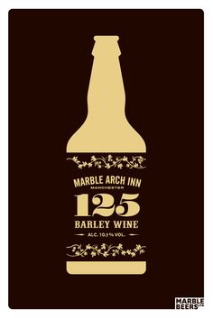 a bottle of wine with the label for marbie arch inn, 1876 barley wine