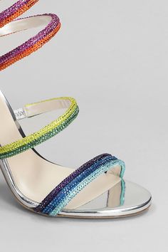 Upper: 100% Leather Sole: 100% Leather Luxury Multicolor Sandals For Party, Multicolor Ankle Strap Sandals For Evening, Luxury Multicolor Party Sandals, Multicolor Open Heel Synthetic Sandals, Multicolor Block Heel Sandals For Party, Luxury Multicolor Heels With Heel Strap, Luxury Multicolor Open Toe Sandals, Multicolor Synthetic Sandals For Evening, Multicolor Heel Strap Sandals For Evening