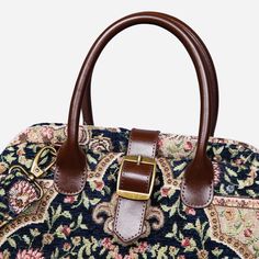 With a nod to the Victorian era, MCW’s freshly combines the classic and elegant design of the traditional carpet bag with a textural and tactile twist.The main body of purse-sized bags is made with thick chenille carpets. The handles and belts are genuine leather with heavy cotton canvas lining. Six bronze stands at the bottom allow the bag to stand stably. Every bag comes with a detachable and adjustable shoulder strap (55 inches) made from the same chenille as the bag and fixed with high-quali Rectangular Weekender Bag With Adjustable Handle, Top Handle Tapestry Bag With Adjustable Strap, Rectangular Tapestry Shoulder Bag With Leather Handles, Tapestry Satchel With Leather Handles, Rectangular Tapestry Satchel With Leather Handles, Rectangular Tapestry Satchel With Detachable Handle, Rectangular Tapestry Bag With Leather Handles, Navy Carpet, Victorian Carpet