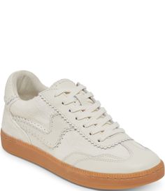 From Dolce Vita&#x2C; the Notice Stitch Leather Calf Hair Sneakers feature:Leather and calf hair (China) upperStitch detailsLace up stylingRecycled textile liningRecycled synthetic outsoleFlat heelImported. Dolce Vita Sneakers, Preppy Fits, Notice Me, Women Sneakers, Dolce Vita Shoes, Stitching Leather, Calf Hair, Dillard's, Christmas List