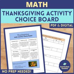 the thanksgiving activity board for science