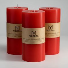 PRICES MAY VARY. 【INSPIRED BY NATURE】 - MOZEAL unscented pillar candle brings nature indoor,light your space and create a atmosphere of peace,just the all-natural warmth of pure wax wafting through every inch of your space. 【Exquisite craftsmanship】:Each candle in MOZEAL is hand-poured and hand-painted by master craftsmen.High-quality paraffin wax and cotton wick,all burn-tested ex-factory,make sure every candle you received is odorless, smokeless and dripless 【EXTREME LONG BURNING TIME】 - Candl Style For Wedding, Dinner Christmas, Country Style Wedding, Red Candles, Large Candles, Candle Companies, Melting Candles, Wedding Dinner, Paraffin Wax