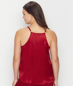 Our favorite lounge line truly has something for everything. Their mix-and-match line of satiny basics feels special and luxurious; we think it’s the next best thing to silk and it’s wash-and-wear! This racerback camisole has adjustable straps and a swingy silhouette-- you’ll never want to take it off. The lipstick red Babe tank top runs large. Order one size smaller than you typically would. To best care for your garments, we recommend hand washing them with a gentle weighted detergent like Soa Satin Camisole With Built-in Bra For Loungewear, Solid Satin Camisole For Loungewear, Sleeveless Satin Camisole For Loungewear, Satin Camisole With Spaghetti Straps For Loungewear, Satin Camisole With Adjustable Straps For Sleep, Red Satin Camisole, Satin Camisole With Delicate Straps For Loungewear, Summer Satin Loungewear Tops, Summer Satin Tops For Loungewear