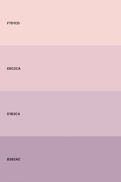 three shades of pastel pink and purple with the same color scheme in each section