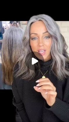 Naturally Grey Hair Transition, Grey Salt And Pepper Hair, Cold Turkey Grey Hair, Silver Transition Hair, Growing Color Out Of Hair, Growing Out Your Gray Hair, Grey Hair Growing Out From Brown, Grey Blending Before And After, Salt And Pepper Hair With Blonde Highlights