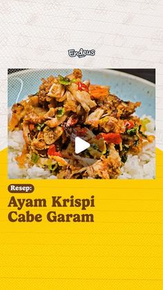 Endeus.tv | Kumpulan Resep + Tips Teruji | Love Home Food on Instagram: "Bumbu ayam simple cuma 5 bahan aja cocok buat yang mau bekal tapi gak punya banyak waktu nih! ✅

Resep Ayam Krispi Cabe Garam
Bahan:
2 potong ayam goreng krispi
4 sdm minyak goreng
8 butir bawang merah, iris-iris
5 siung bawang putih, iris-iris
5-8 buah cabai rawit merah, iris-iris
2 batang daun bawang, iris-iris
1 sdt garam
½ sdt merica bubuk

Cara membuat:
1. Suwir-suwir kasar ayam krispi, sisihkan.
2. Dalam wajan, panaskan minyak goreng. Masukkan bawang merah dan bawang putih, tumis hingga harum.
3. Tambahkan cabai rawit, daun bawang, garam dan merica bubuk. Aduk rata.
4. Masukkan ayam suwir, aduk sebentar. Angkat. Sajikan ayam krispi cabe garam dengan nasi putih panas.

Selamat mencoba!

Ikuti terus endeus.tv untu