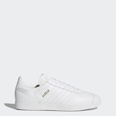 adidas Women's White Athletic Sneakers White Gazelle, Adidas Gazelle Shoes, Gazelle Shoes, All White Sneakers, Adidas Classic, Adidas Shop, Adidas Gazelle, Blue Adidas, Adidas Online