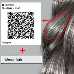 an image of a woman's hair with qr code on it and the word menambah highlighted in red