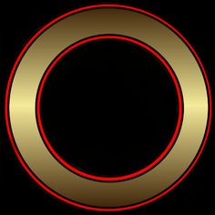 a black and gold circle with red lines