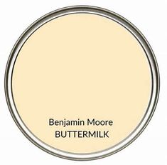 a white paint can with the words benjamin moore buttermik on it