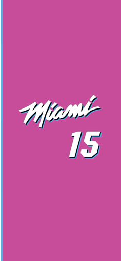 a pink and blue poster with the word mizzoni 15 in white on it