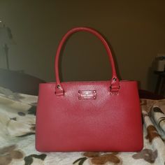 Nwot Used Once Kate Spade Burgundy Bags For Everyday Use, Kate Spade Burgundy Leather Bag, Kate Spade Red Rectangular Shoulder Bag, Classic Red Satchel With Removable Pouch, Kate Spade Luxury Red Bag, Kate Spade Red Shoulder Bag For Formal Occasions, Luxury Red Kate Spade Shoulder Bag, Red Kate Spade Shoulder Bag For Formal Occasions, Kate Spade Red Formal Shoulder Bag