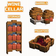 Minecraft Wine Cellar, Minecraft Medieval Castle, Minecraft Images, Minecraft Interior, Cool Minecraft Creations, Sims 4 House Building, Minecraft Furniture