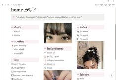 the home page is filled with photos and information about women's hairstyles