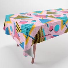 a table with a colorful design on it