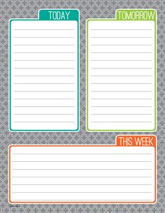 the daily planner is lined up with different things to do in each month, including an orange and green stripe