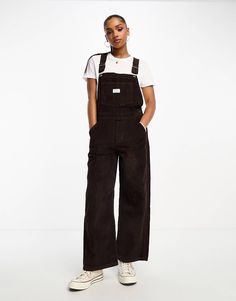 Levi's overalls in brown cord | ASOS Brown Utility Overalls For Fall, Brown Workwear Overalls With Pockets, Levis Overalls, Water For Elephants, Drop Top, Body Fit, Jeans Shop, Access Denied, Levi's