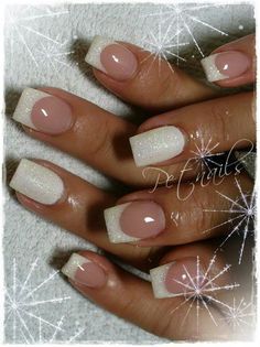 Bridal Nails French, French Manicure With A Twist, Birthday Nail Designs, Wedding Manicure, Glitter French Manicure, French Pedicure, French Manicure Designs, Wedding Nails French, French Nail Designs