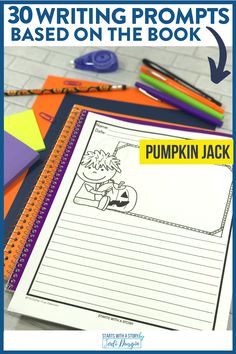 the pumpkin jack writing project is shown with markers and pencils