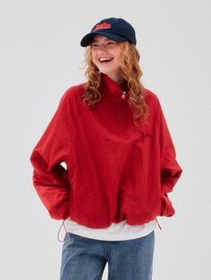 Composition : nylon 100Color : redCountry of Origin : KOREA W Concept, Casual Coat, Casual Jacket, Designer Fashion, Composition, Jackets & Coats, The Originals, Clothes For Women, Red