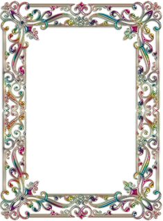 an ornate frame with multicolored swirls and scrolls