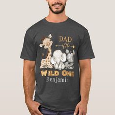 Customized Dad of the Wild One T-Shirt Wild One Safari Birthday, One Safari Birthday, The Wild One, Wild Safari, Safari Birthday, Uncle Gifts, Wild One, Wild Ones, Mens Fashion Shoes