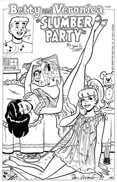 an adult coloring book with the title betty and veronika's summer party