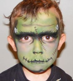 Halloween Face Paint Men, Frankenstein Makeup For Men, Frankenstein Costume Kids, Zombie Face Paint, Vocabulary Parade, Maquillage Halloween Simple