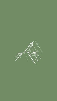 a drawing of a mountain on a green background