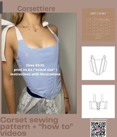 an image of a woman's top sewing pattern with instructions