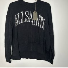 Questions? Leave A Comment Below! All Saints, Crew Neck Sweater, Sweaters For Women, Crew Neck, Black And White, White, ? Logo, Women Shopping, Black